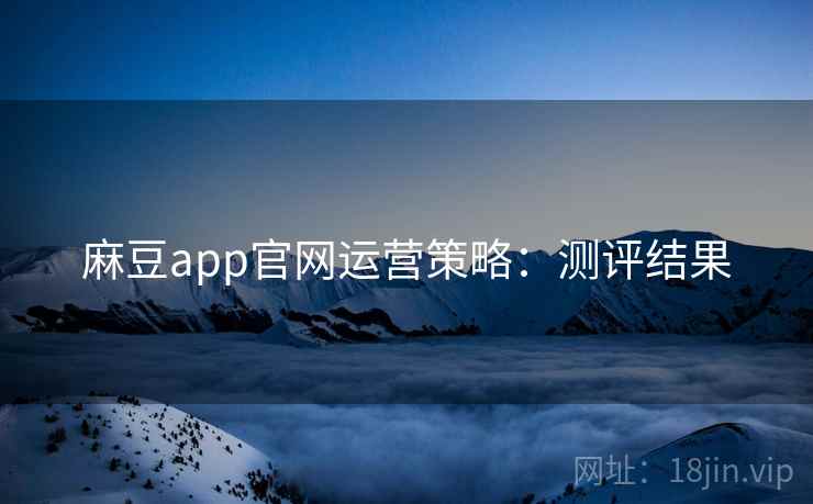 麻豆app官网运营策略：测评结果